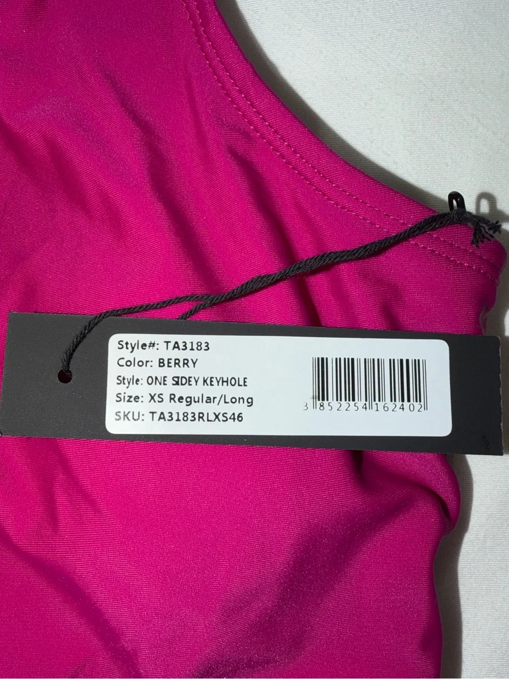 NWT TA3 One Shoulder Sidey Keyhole Swimsuit Shapewear One Piece Berry XS